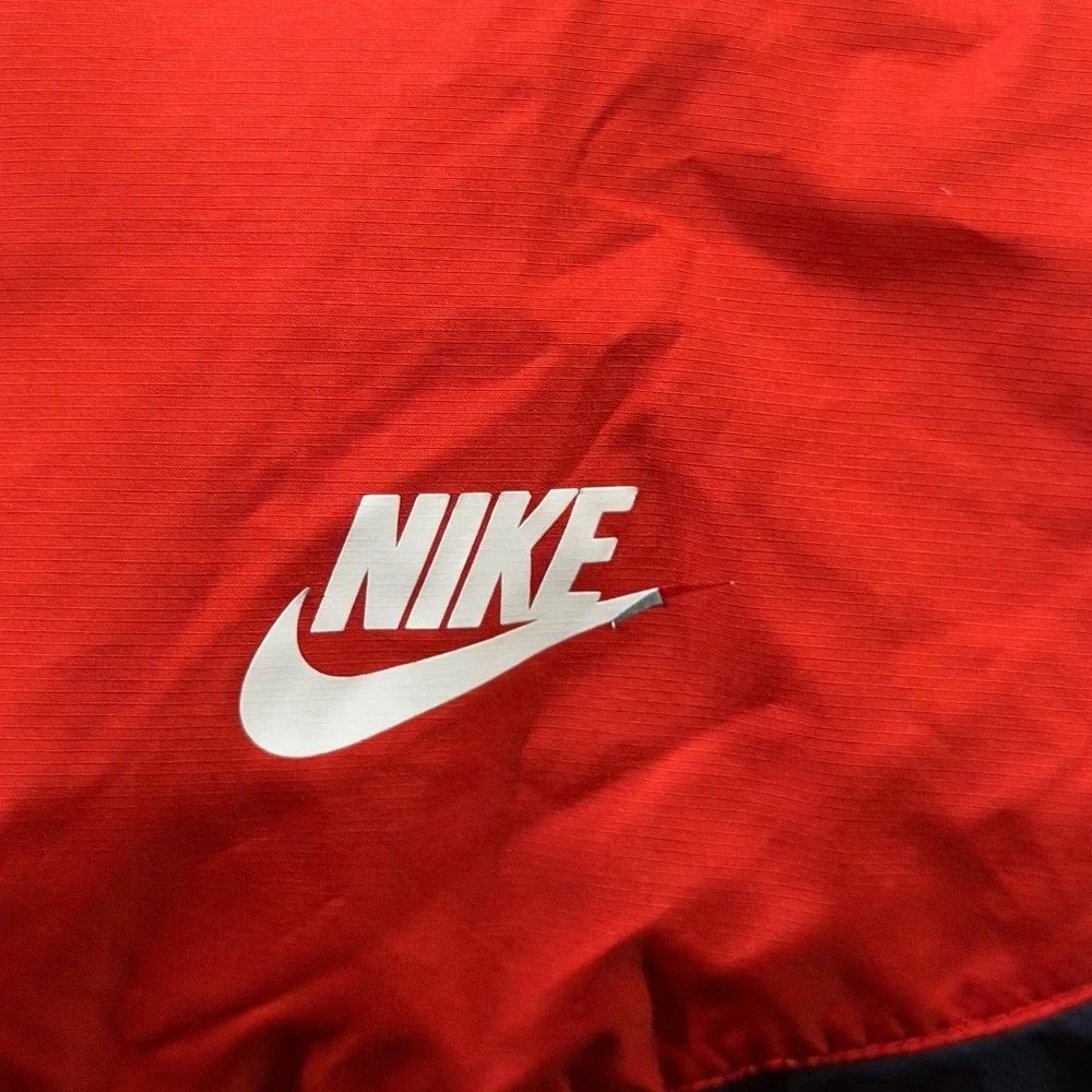 Nike Windbreaker Blue & Red Full ZIp Hooded Jacket Men's Size Large